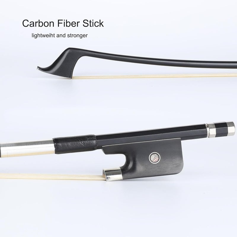 LIEKE Carbon Fiber Upright Bass Bow 4/4 Size French Model Double Bass Bow - Image 5